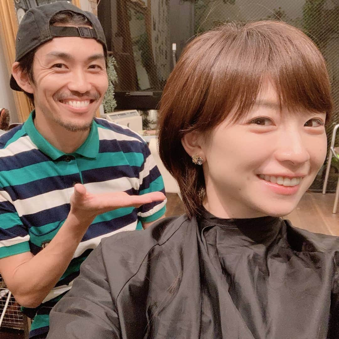 高見こころさんのインスタグラム写真 - (高見こころInstagram)「自然乾燥すると勝手にスネ夫ヘアーw なんで～😂 トリートメントしてカットしてスッキリしました❣️ #スネ夫 #勝手に #トリートメント #ヘアメンテナンス #ゴッドハンド #ボブ #cut #color #shorthair」6月28日 21時41分 - cocoro_takami