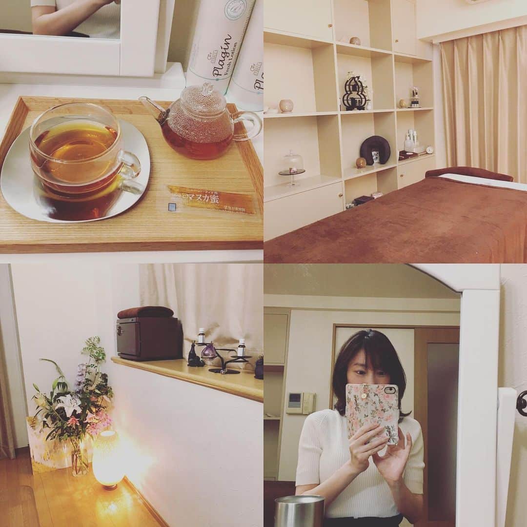小橋めぐみのインスタグラム：「@charmerbeaute で、90分たっぷり、リンパマッサージをして頂きました。時差ボケにも、リンパマッサージは効くそう。フライト帰りのCAさんもいらっしゃるとか。 きっと今夜はぐっすり眠れます。 きっと明日はすっきり目覚めます。 私は今日、待ち合わせ時間に起きました😥 #申し訳ありません」