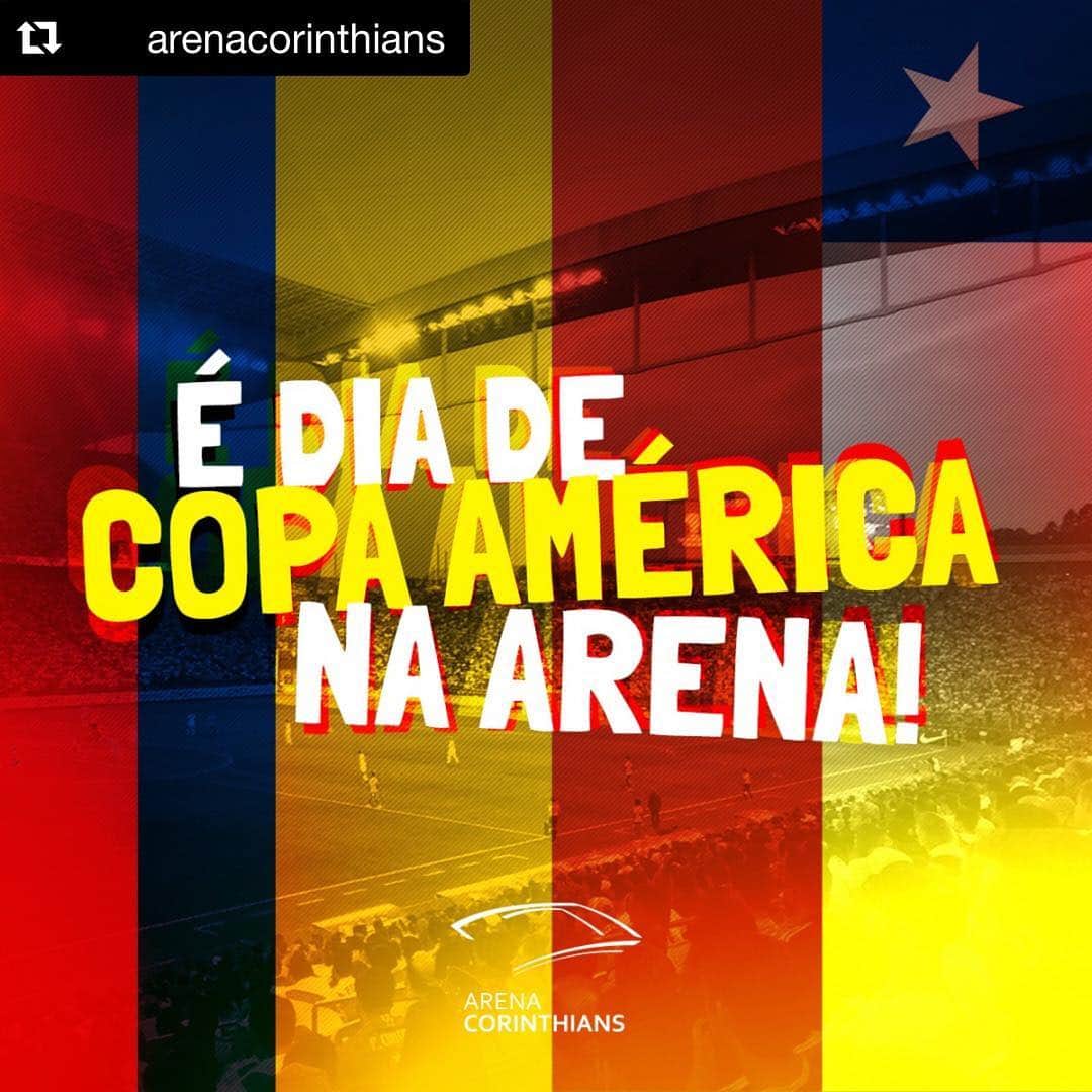 コリンチャンスさんのインスタグラム写真 - (コリンチャンスInstagram)「É dia de @copaamerica na nossa casa, Fiel!  #Repost @arenacorinthians with @get_repost ・・・ Chegou o dia de mais um jogo da @CopaAmerica na Arena Corinthians! Que 🇨🇴 x 🇨🇱 façam um grande jogo, uma grande festa, a partir das 20h! . . #VibraOContinente #AquiÉArenaCorinthians #VaiCorinthians」6月28日 23時03分 - corinthians