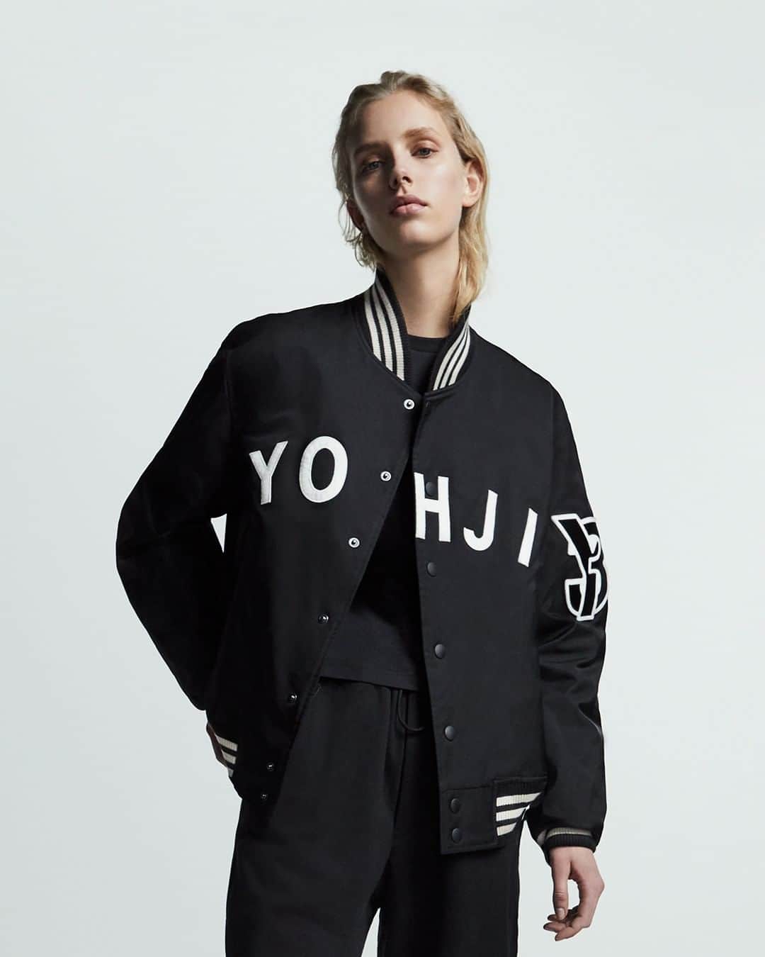 ワイスリーのインスタグラム：「Y-3 Yohji Letters Bomber. Y-3 Fall Winter 2019. --- #adidas #Y3 #YohjiYamamoto Discover the collection at Y-3.com」