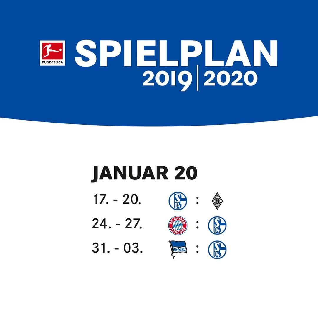 シャルケ04さんのインスタグラム写真 - (シャルケ04Instagram)「Our 2019/20 Bundesliga campaign 📅 Which month are you most looking forward to? . . #Schalke #S04 #Bundesliga #Football #Soccer #Knappen #WirLebenDich #🔵⚪️」6月28日 23時20分 - s04