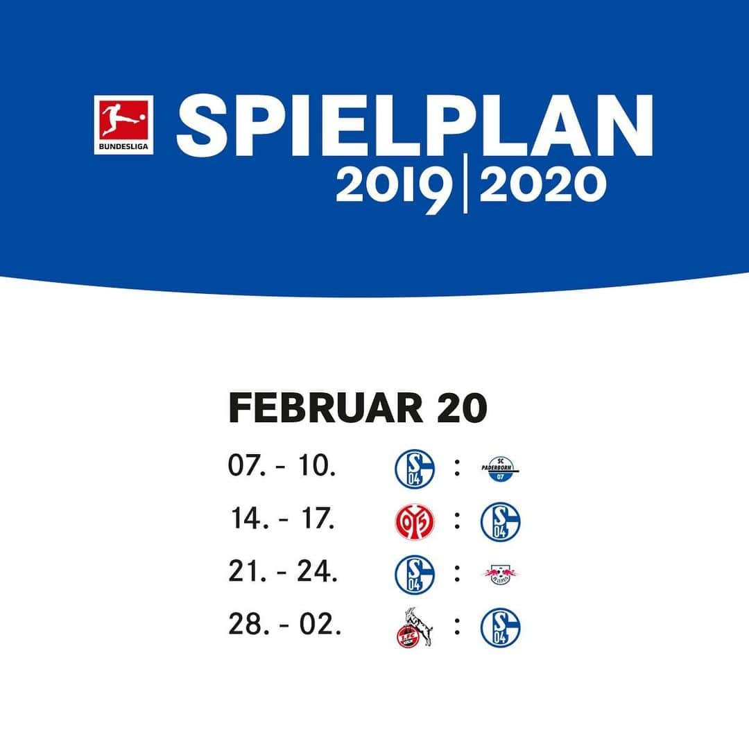 シャルケ04さんのインスタグラム写真 - (シャルケ04Instagram)「Our 2019/20 Bundesliga campaign 📅 Which month are you most looking forward to? . . #Schalke #S04 #Bundesliga #Football #Soccer #Knappen #WirLebenDich #🔵⚪️」6月28日 23時20分 - s04