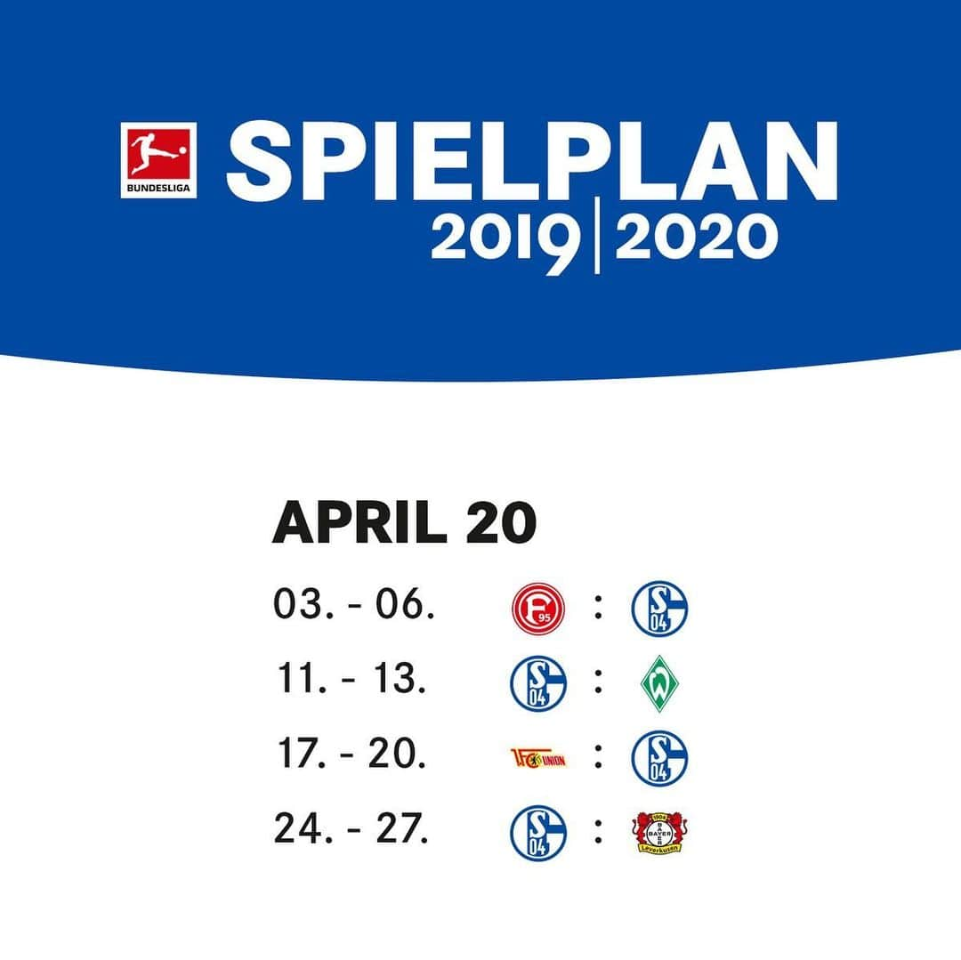 シャルケ04さんのインスタグラム写真 - (シャルケ04Instagram)「Our 2019/20 Bundesliga campaign 📅 Which month are you most looking forward to? . . #Schalke #S04 #Bundesliga #Football #Soccer #Knappen #WirLebenDich #🔵⚪️」6月28日 23時20分 - s04