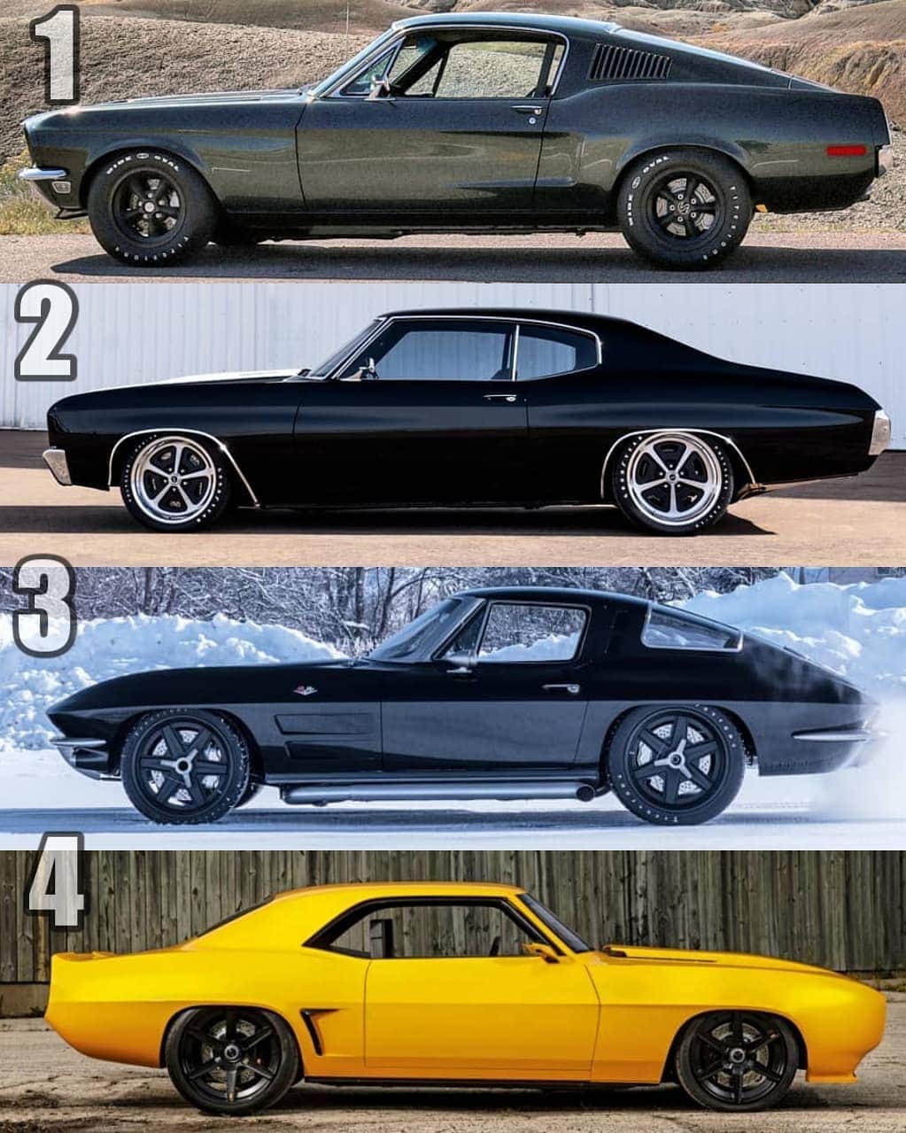 Classics Dailyさんのインスタグラム写真 - (Classics DailyInstagram)「Choose one!? _ Photos Roadster Shop #ford #mustang #chevelle #corvette #camaro #americanmuscle #musclecar #classic #restomod #speed #vehicles  #cargram #carstagram #amazing_cars #fastcar #motors #engine #horsepower #musclecar」6月29日 0時58分 - classicsdaily