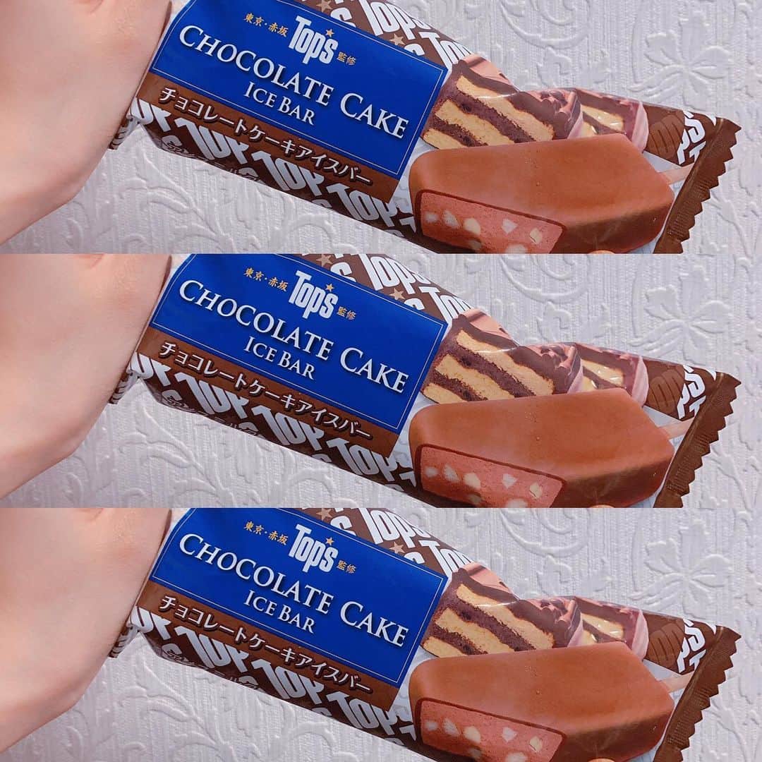 清水佐紀さんのインスタグラム写真 - (清水佐紀Instagram)「#今日のアイス #🍨 #tops #chocolatecakeicebar . 昔からこのTopsのチョコケーキ 大大大好きなの!!!」6月29日 1時44分 - saki___shimizu