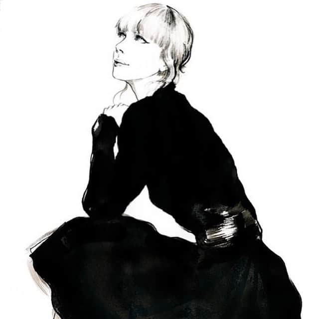 エリン フェザーストンのインスタグラム：「Love this illustrated portrait by the lovely and talented @lilyqian_」