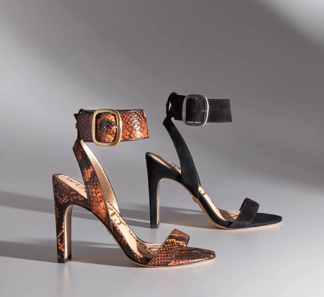 サムエデルマンのインスタグラム：「Buckle up - our new Yola Ankle Strap Heels」