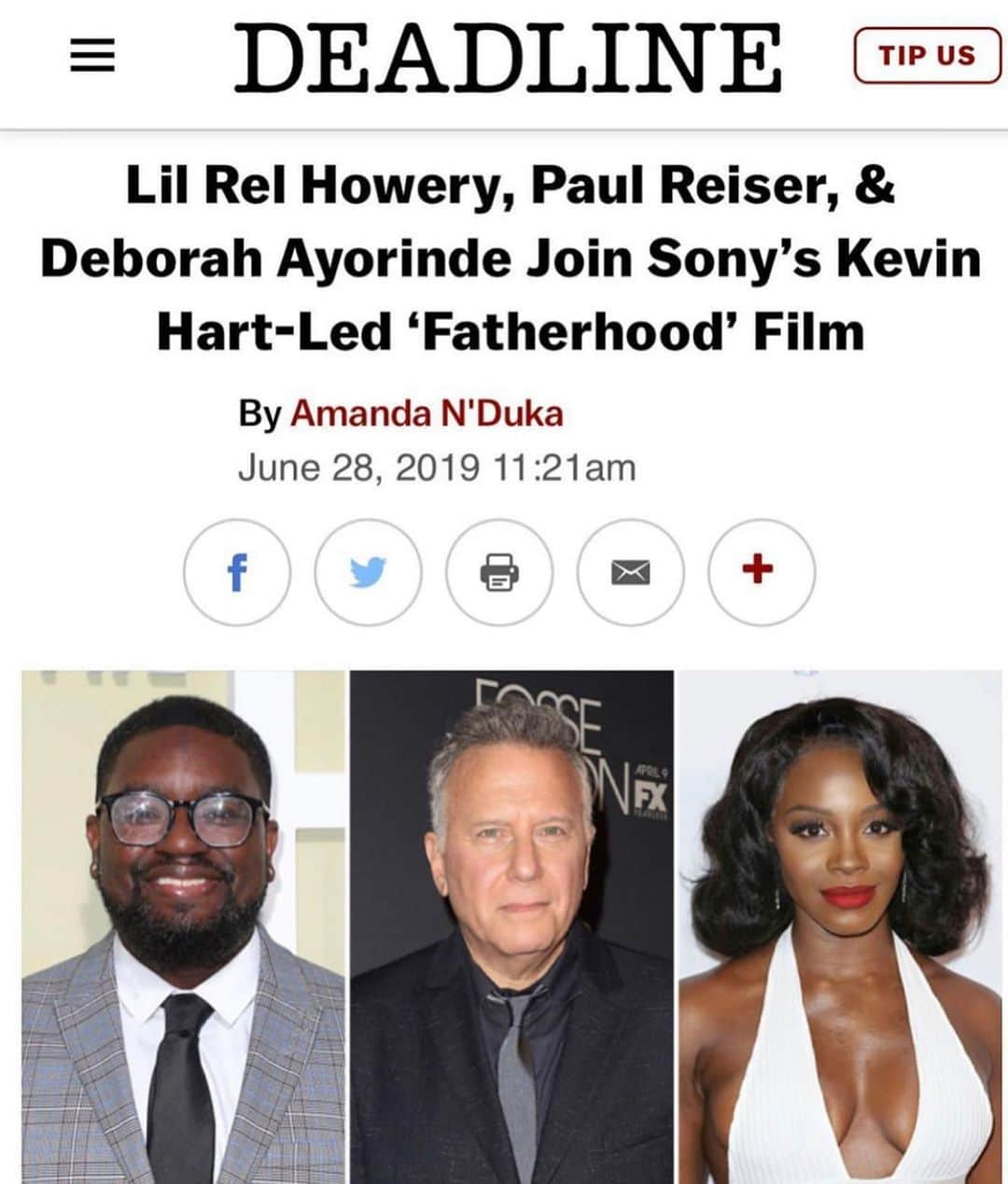 ケビン・ハートさんのインスタグラム写真 - (ケビン・ハートInstagram)「So excited to be working with these amazing actors & actresses. This movie is going to be amazing....Lets gooooooooo @comedianlilrel @paulreiserofficial & @itsdeborah #FatherHood」6月29日 6時01分 - kevinhart4real