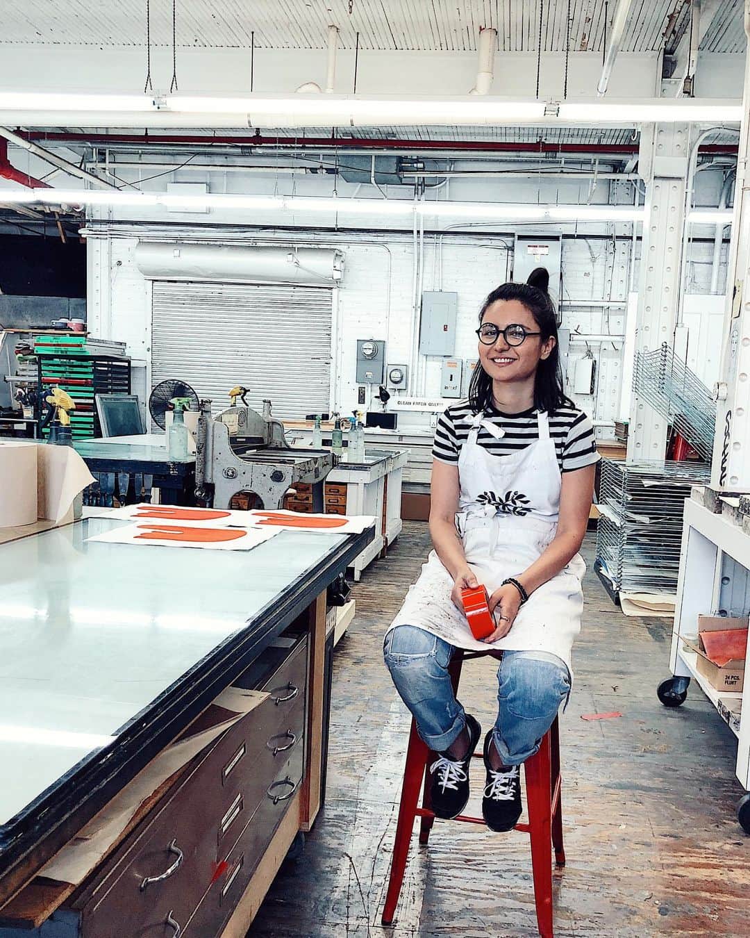 Dinara Mirtalipovaのインスタグラム：「If you can’t find me on Fridays, it’s because I’m printing away at @zygotepress  #zygotepress #intaglio」