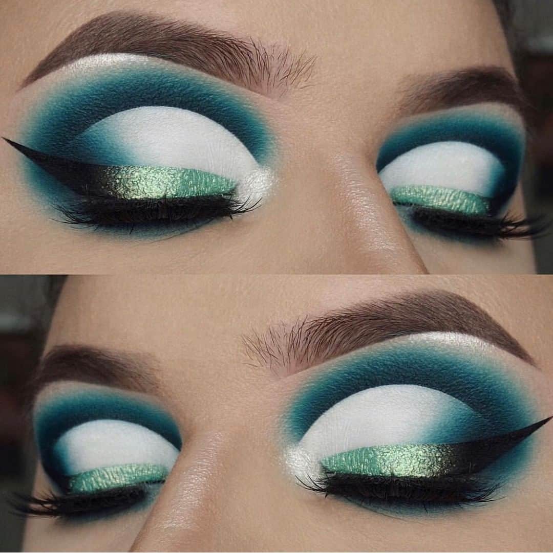 Makeup Addiction Cosmeticsさんのインスタグラム写真 - (Makeup Addiction CosmeticsInstagram)「Aquamarine way by @molliexjayne using our Marbled lime pigment! 💚💙 What do you think? 😍😍 #makeupaddiction #makeupaddictioncosmetics #makeupguru #slaytheflatlay #instagood #slave2beauty #makeupartist #instamakeup」6月29日 7時50分 - makeupaddictioncosmetics