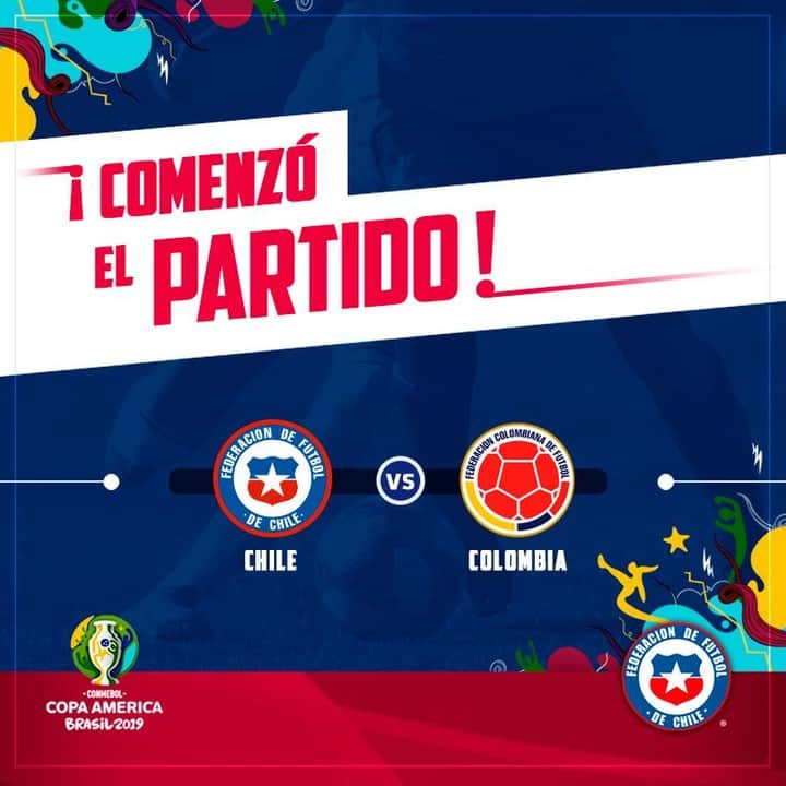 サッカーチリ代表チームさんのインスタグラム写真 - (サッカーチリ代表チームInstagram)「🇨🇱🇨🇴 ⚽ ¡Ya juega #LaRoja por cuartos de final! Nuestros guerreros enfrentan a Colombia en el Arena Corinthians por la #CopaAmerica  #VamosChile」6月29日 8時22分 - laroja