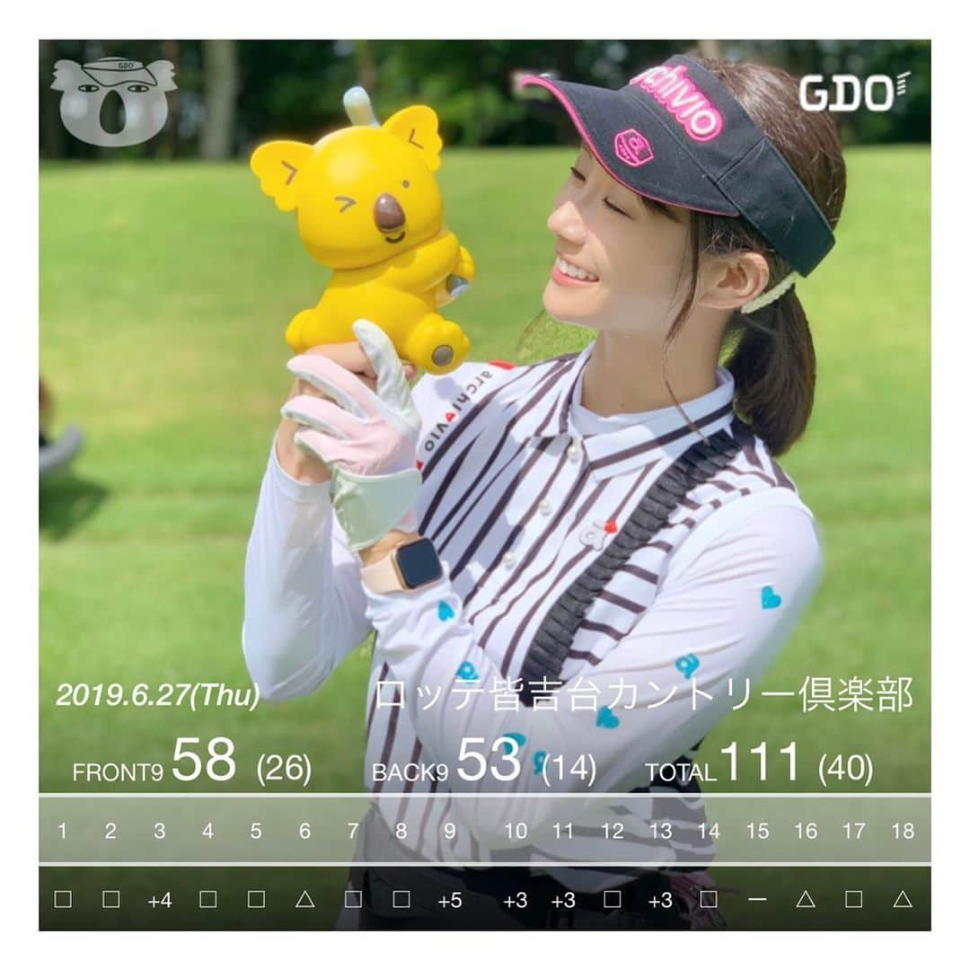筒井萌子のインスタグラム：「* 20ラウンド目⛳ ⇒ロッテ皆吉台カントリー倶楽部 ベスト更新は出来ずだったけど前半の反省を活かして 後半は14パットというかなりの成長を遂げた😂✨ Parがとれた15番ホールはエッジから入った🤤 ・ ロッテ皆吉台はコアラのマーチだらけ🐨 癒やされたラウンドでした◡̈⃝︎⋆︎* ・ wear: @archivio.official ・ #筒井萌子 #女優 #actress #モデル #model #岡山  #shooting #instagood #instalike #converse #撮影 #followme #instalike #ゴルフ #ゴルフ女子 #ゴルフコーデ #골프 #좋아요반사 #좋아요그램 #좋아요환영 #데일리그램 #패션 #오오티디 #카페 #카페 #ジャパンゴルフフェア #ゴルジョバ #ゴルフドゥ #golf」