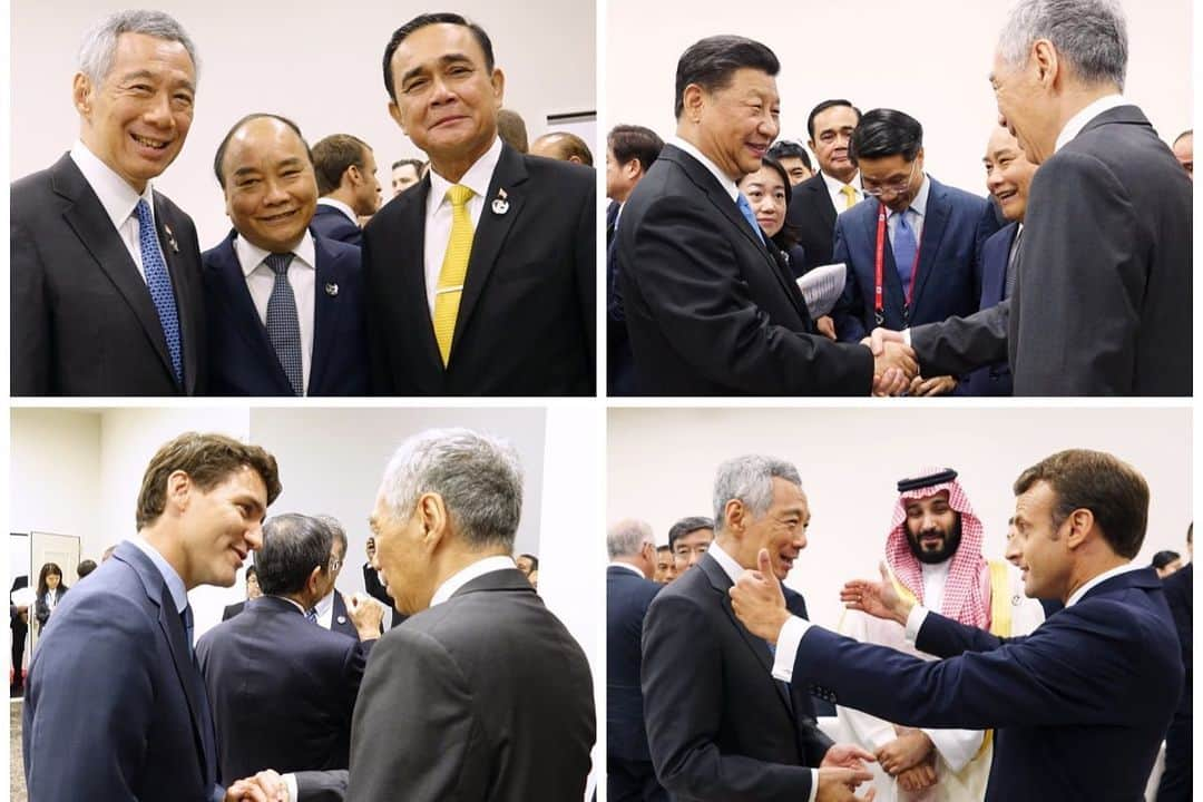 リー・シェンロンさんのインスタグラム写真 - (リー・シェンロンInstagram)「Met many leaders on the first day of @g20org. Many worried about the problems building up, and the threats to free trade and open economies.  At the plenary session, I spoke about the need to improve our multilateral trading system. We should work together to strengthen our global trading system’s foundations, develop new rules for the digital economy, and prepare our people and businesses to participate fully in the global economy. - LHL  #G20  #G20Japan  #G20大阪サミット ([1] PMO Photos; [2-4] MCI Photos by Chwee)」6月29日 8時59分 - leehsienloong