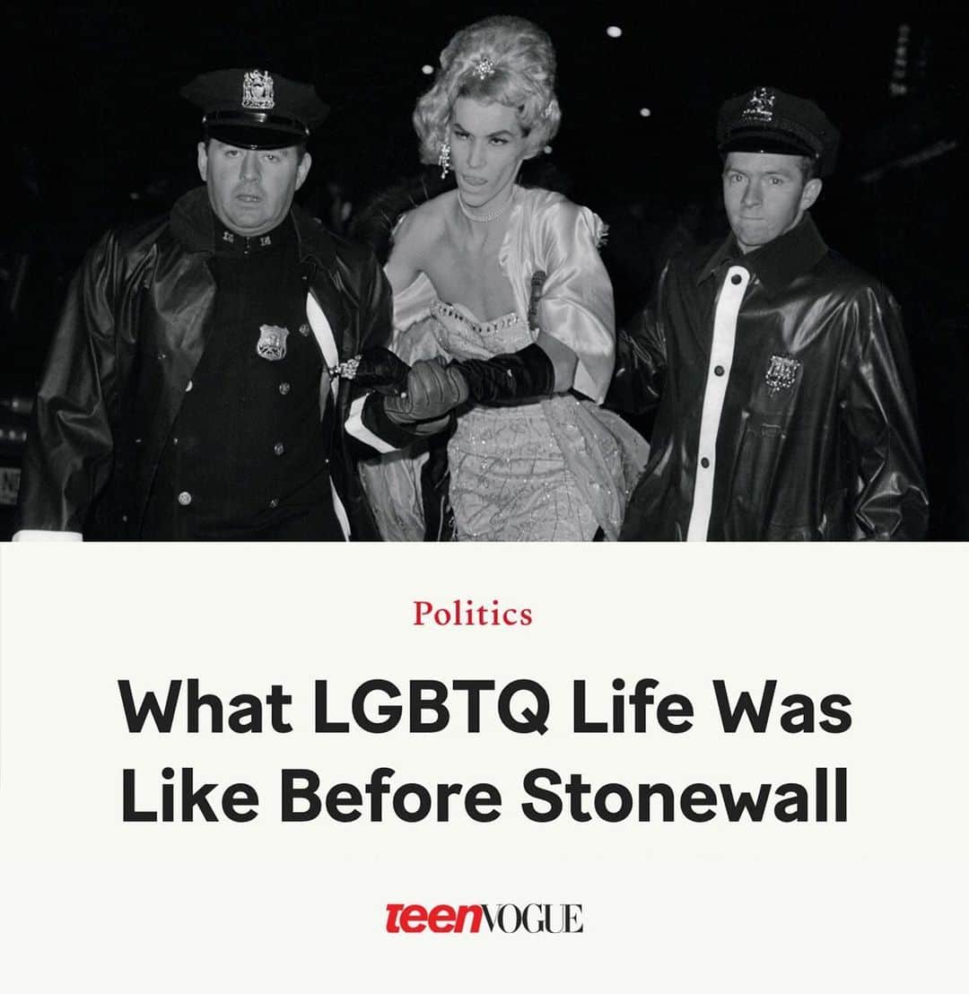 Teen Vogueさんのインスタグラム写真 - (Teen VogueInstagram)「Fifty years ago, the Stonewall riots launched the modern gay liberation movement. But what were #LGBTQ life, activism, and organizing like in the United States before this touchstone moment? Read more at the link in bio. 🏳️‍🌈」6月29日 9時57分 - teenvogue