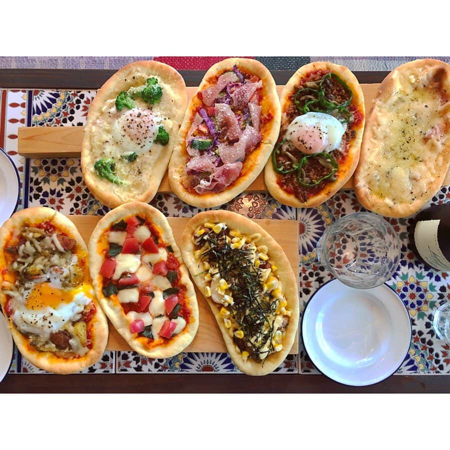 森千波さんのインスタグラム写真 - (森千波Instagram)「#1000gohan 🍕🍕🍕 . . . . . #pizza#party#home#italianfood#food#colorful#yam#🍕#ピザ#パーティー」6月29日 11時23分 - 1000wave