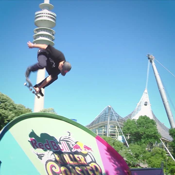 のインスタグラム：「The absolute best bits and pieces from yesterdays Red Bull Roller Coaster qualifications. 🎢 Catch all the action from the finals LIVE NOW on Red Bull TV. 📺 Link in bio. @redbullskate #redbullrollercoaster #munichmash #munich #skate #redbull」