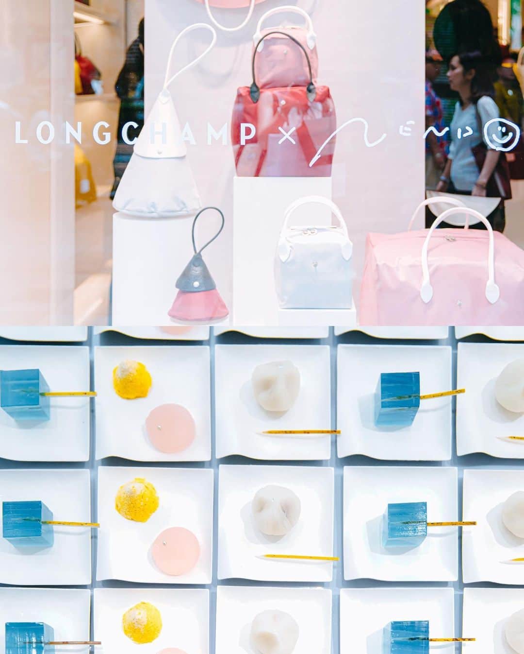 6151さんのインスタグラム写真 - (6151Instagram)「Longchamp x nendo｜LE PLIAGE﻿ ﻿ ロンシャンのル プリアージュが﻿ nendoとコラボした限定バッグを発売﻿ ということで、表参道のイベントへ。﻿ ﻿ わたしのバッグは円錐型のコーン。﻿ グレーとホワイトレザーの三角かわいい。 ﻿ #ロンシャン #Longchamp﻿ #longchampxnendo」6月29日 22時57分 - 6151