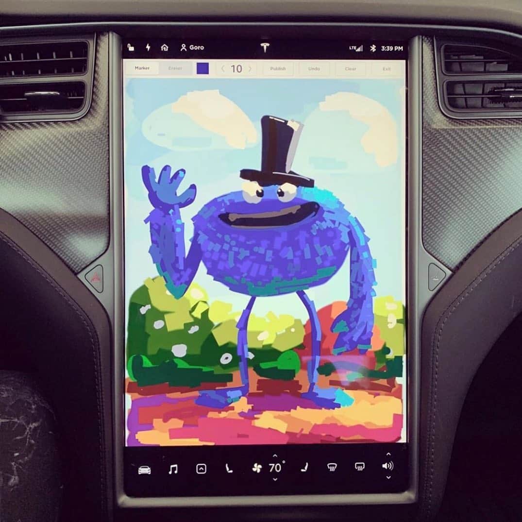 Teslaさんのインスタグラム写真 - (TeslaInstagram)「New Sketchpad features are rolling out in our next software update. What will you draw? 🎨 (@goro.fujita)」6月29日 15時12分 - teslamotors