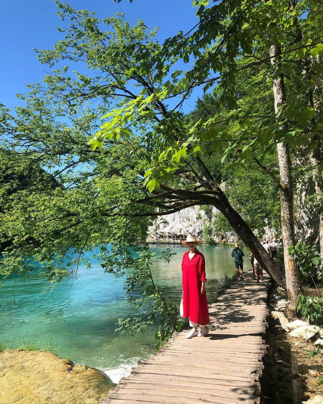 桐島かれんさんのインスタグラム写真 - (桐島かれんInstagram)「園内は遊歩道が整備されていて歩きやすく、子連れ、犬連れ、シニアの方もたくさん。私たちは、下湖畔から上湖畔へ向かう四時間ほどのコースを歩きました。 #プリトヴィッツェ湖群国立公園  #クロアチア #Croatia」6月29日 17時35分 - houseoflotuskaren