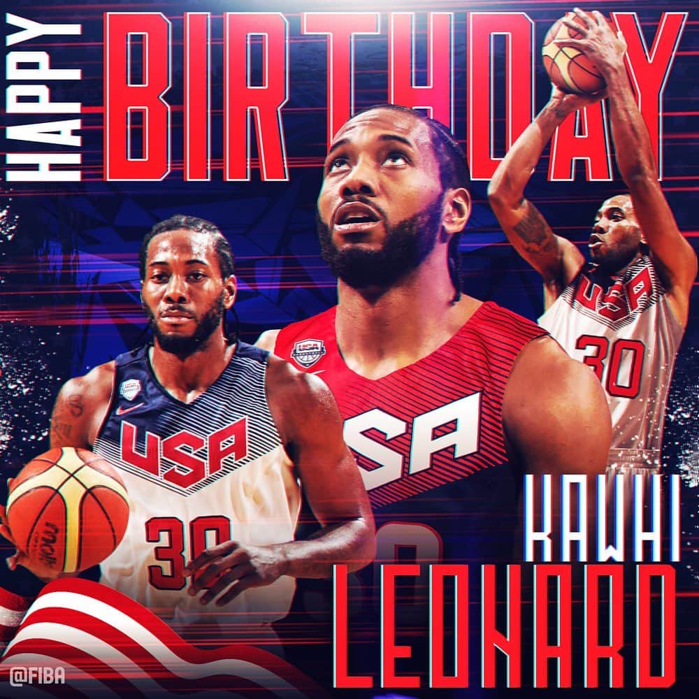 FIBAさんのインスタグラム写真 - (FIBAInstagram)「🎉 #HappyBirthday to Kawhi Leonard aka The Klaw! 🖐🇺🇸」6月29日 18時02分 - fiba