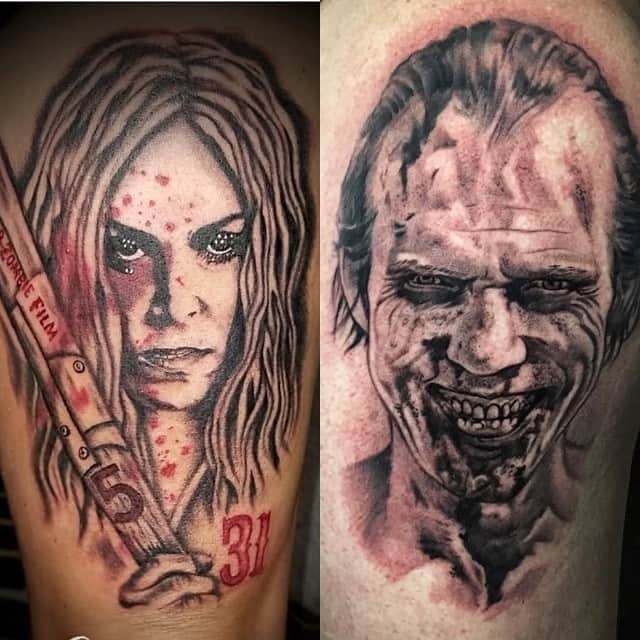 ロブ・ゾンビのインスタグラム：「Some folks get a Charly tattoo... and some folks get a Doom-Head tattoo. Different strokes for different folks. #sherimoonzombie #richardbrake #robzombie #31」
