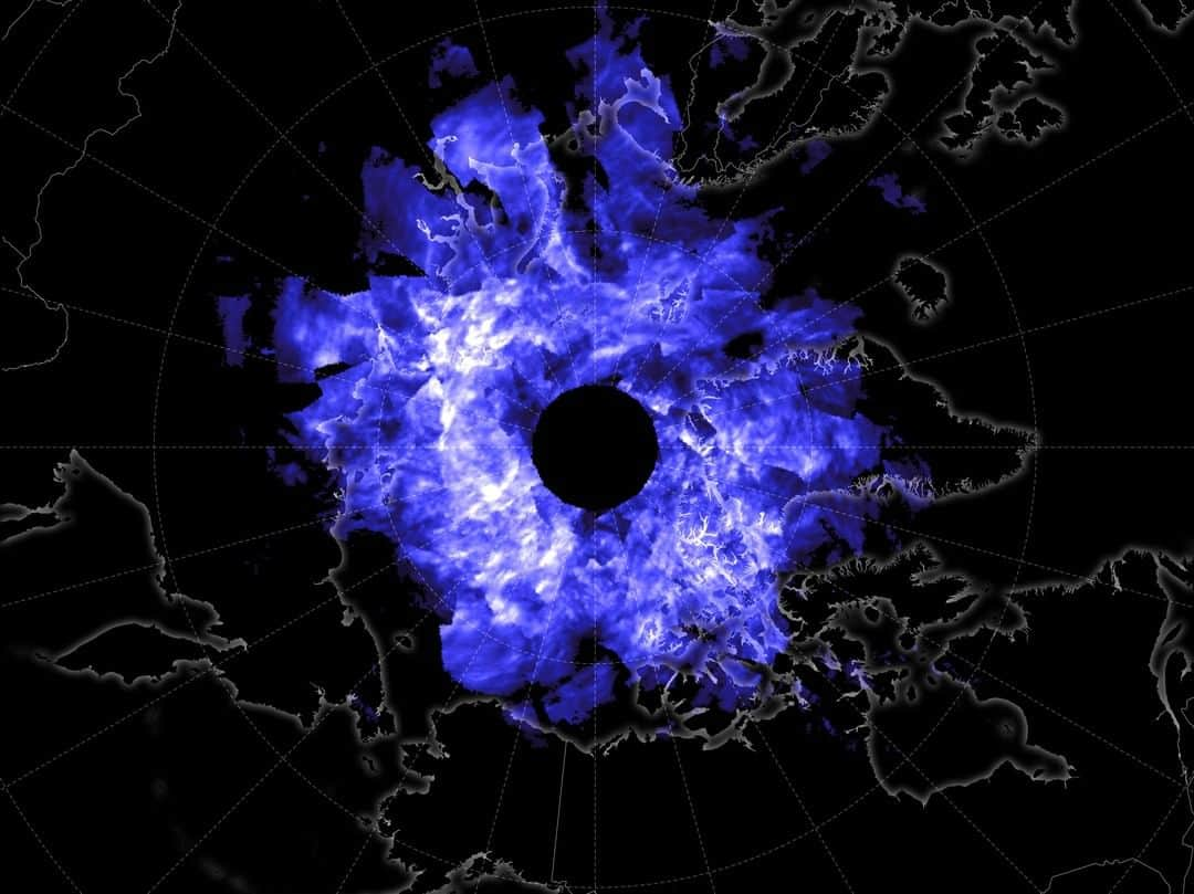 NASAさんのインスタグラム写真 - (NASAInstagram)「What do you see here? 🤔 Solar wind radiating from behind an eclipse? An optometrist’s scan of a human eye? This image is actually a satellite view of clouds forming high in the atmosphere, centered above the North Pole. ⁣ ⁣ To create this image, our spacecraft measured albedo, or the amount of light reflected back to space by the high-altitude clouds. The map is a composite view stitched together from several satellite passes. ⁣ ⁣ Image Credit: Joshua Stevens, using Cloud Imaging and Particle Size (CIPS) data from the NASA AIM mission and the University of Colorado Boulder. ⁣ ⁣ #NASA #Earth #HeadInTheClouds」6月30日 2時09分 - nasa