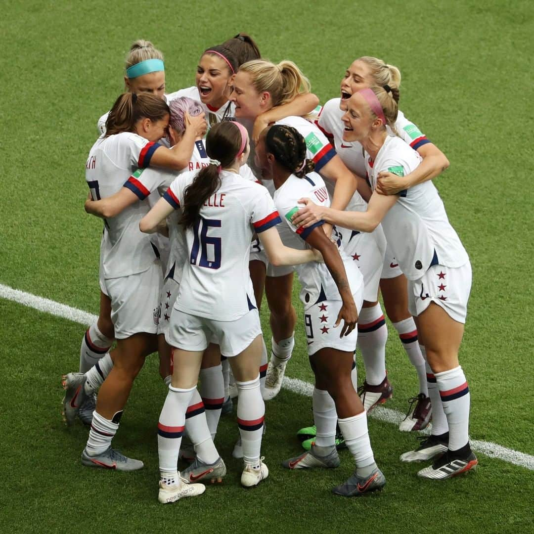 TIME Magazineさんのインスタグラム写真 - (TIME MagazineInstagram)「Megan Rapinoe (@mrapinoe)'s boldness was on ever fuller display in #Paris on June 28, when she scored two crucial goals in a quarterfinal against the home team. In this photograph, she's surrounded by teammates in celebration. #France had set its sights on winning its first Women’s World Cup, after its men's team took home the #⚽️ trophy in Russia last summer. Rapinoe ended that dream, almost singlehandedly. After each goal, she spread her arms out, royalty shrouded in defiance. This week, a viral video that was shot earlier this year by soccer magazine Eight by Eight made the rounds, showing #Rapinoe saying “I’m not going to the f--king White House,” in response to a question about whether she’d be excited about a team visit if President Trump extended an invitation. Trump responded that Rapinoe should “WIN first before she TALKS!” and then invited the team, win or lose. Rapinoe, who has backed @kaepernick7’s protests against social injustices during the national anthem, stands by her comments ("with the exception of the expletive"). She showed that #athletes can simultaneously use their platforms to exercise free expression, and excel on the field, writes @sgregory31. You can refuse to “stick to sports,” and still be pretty darn good at them. Read more at the link in bio. Photograph by Robert Cianflone—@gettyimages」6月30日 4時29分 - time