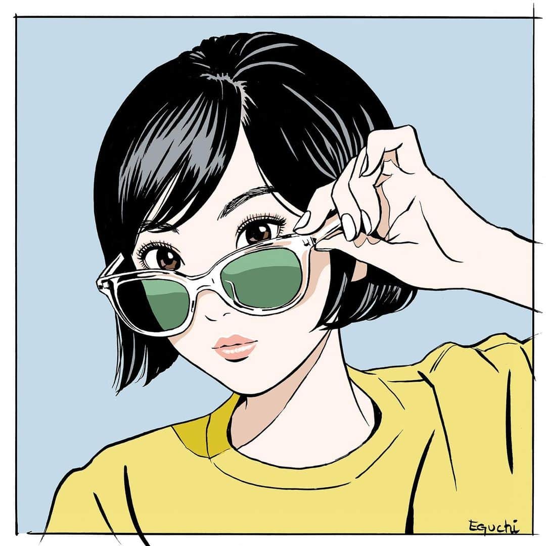 江口寿史さんのインスタグラム写真 - (江口寿史Instagram)「Jun.2019 #illustration #artwork #manga  #bandedessinee #comicart  #メガネ女子」6月30日 5時23分 - eguchiworks