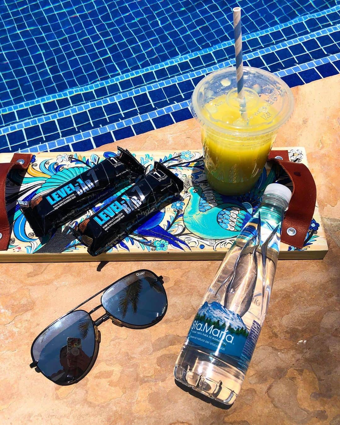 アナ・チエリさんのインスタグラム写真 - (アナ・チエリInstagram)「Poolside heaven 🙌🏼💦☀️ Had a great pool day with friends and the best snacks!! Had my favorite green juice and fed my sweet toothwith a @1stphorm Level-1 protein bar!  #SummerSmash2019 #iam1stphorm #poolday」6月30日 10時23分 - anacheri