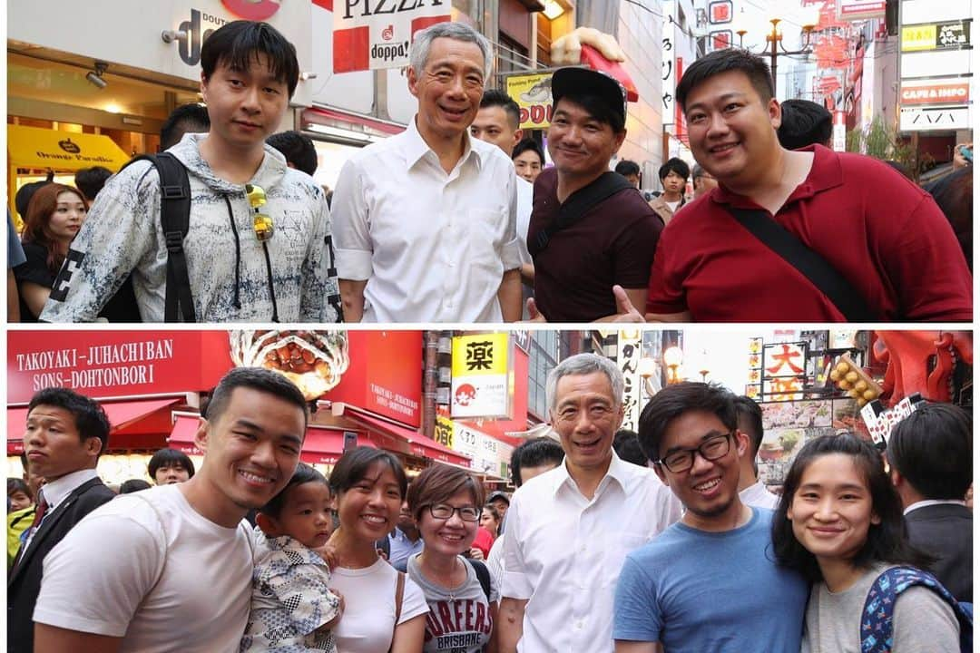 リー・シェンロンさんのインスタグラム写真 - (リー・シェンロンInstagram)「Had some time yesterday evening after #G20Japan so went #jalanjalan at Dotonbori, the famed entertainment and food haven of Osaka. It’s a bustling area of kaleidoscopic neon lights, extravagant 3D signs, and delicious food at every turn. Also bumped into many Singaporeans on holiday. – LHL (Photos by me; except [5] MCI Photo by Chwee)」6月30日 10時35分 - leehsienloong