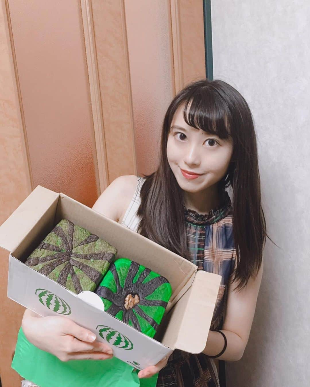 上野瑚子さんのインスタグラム写真 - (上野瑚子Instagram)「お取り寄せしてたスイカパン🍉 種がチョコチップで香りもスイカ😳 ・ ・ ・ #すいかパン #スイカパン #スイカ #すいか #食パン #パン #大丸 #大丸松屋 #読モ #サロモ #被写体 #大学生 #女子大生 #インスタ映え #インスタ映えスイーツ」6月30日 12時42分 - koko08_xx