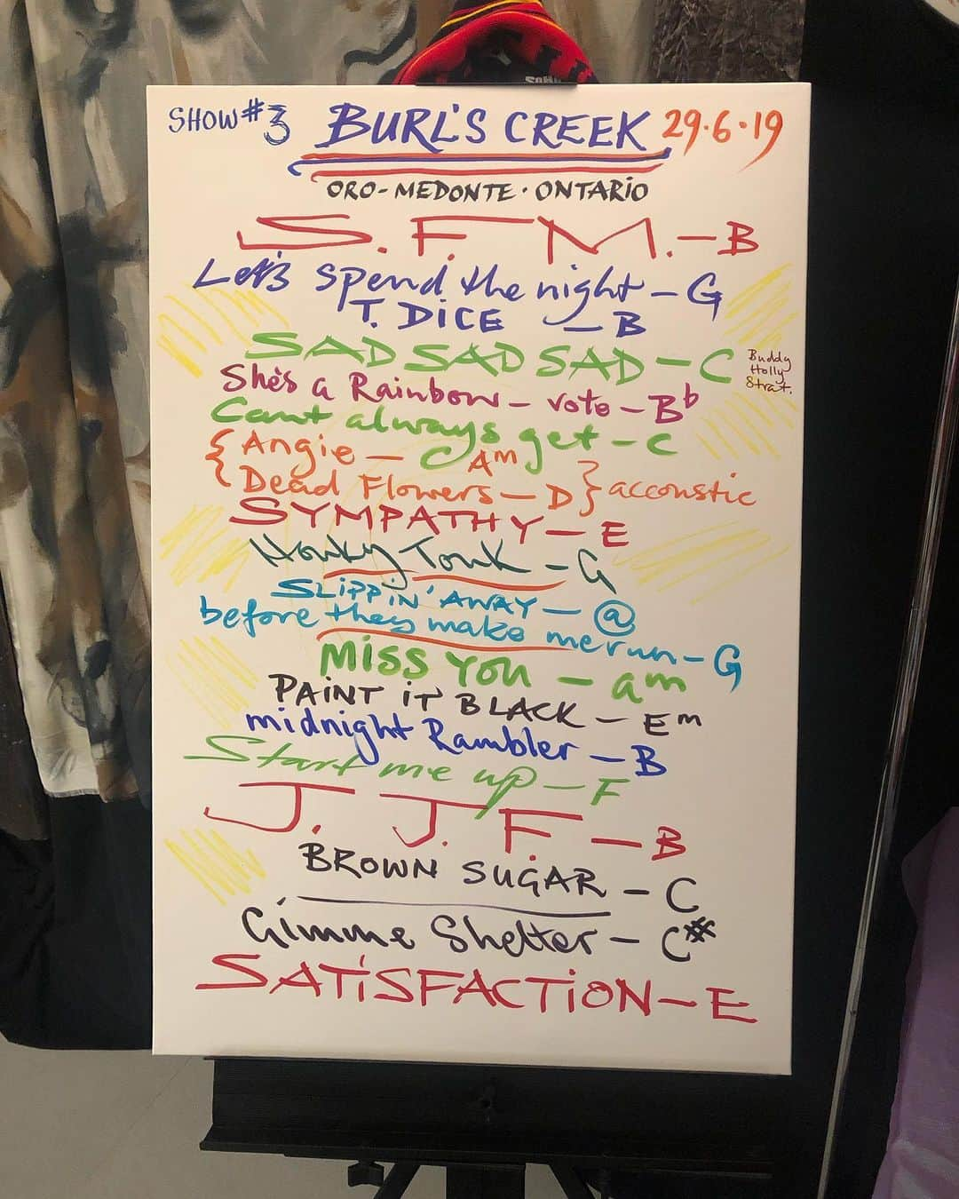 ロン・ウッドさんのインスタグラム写真 - (ロン・ウッドInstagram)「‪Set list from tonight @BurlsCreek @RollingStones show 3 🎸‬」6月30日 14時28分 - ronniewood