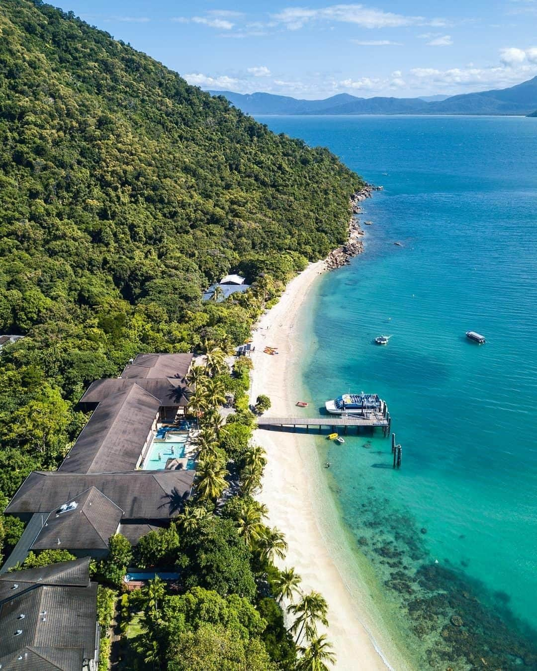 Australiaさんのインスタグラム写真 - (AustraliaInstagram)「We asked for “beachfront” and @FitzroyIsland delivered. 🏖️ @ethancole_photography recently visited this island paradise in @queensland, where the tropical #rainforest is surrounded by beaches within the calm sheltered waters of the #GreatBarrierReef. Base yourself at the resort and you can simply wake up and walk onto the #beach for a morning swim and snorkel in the @gbrmarinepark - sounds good to us! TIP: It’s only a 45-minute ferry ride from #Cairns, so you can easily do it as a day trip to sample this beautiful part of @tropicalnorthqueensland.  #seeaustralia #thisisqueensland #exploreTNQ #FitzroyIsland #lovethereef #travel」6月30日 15時00分 - australia