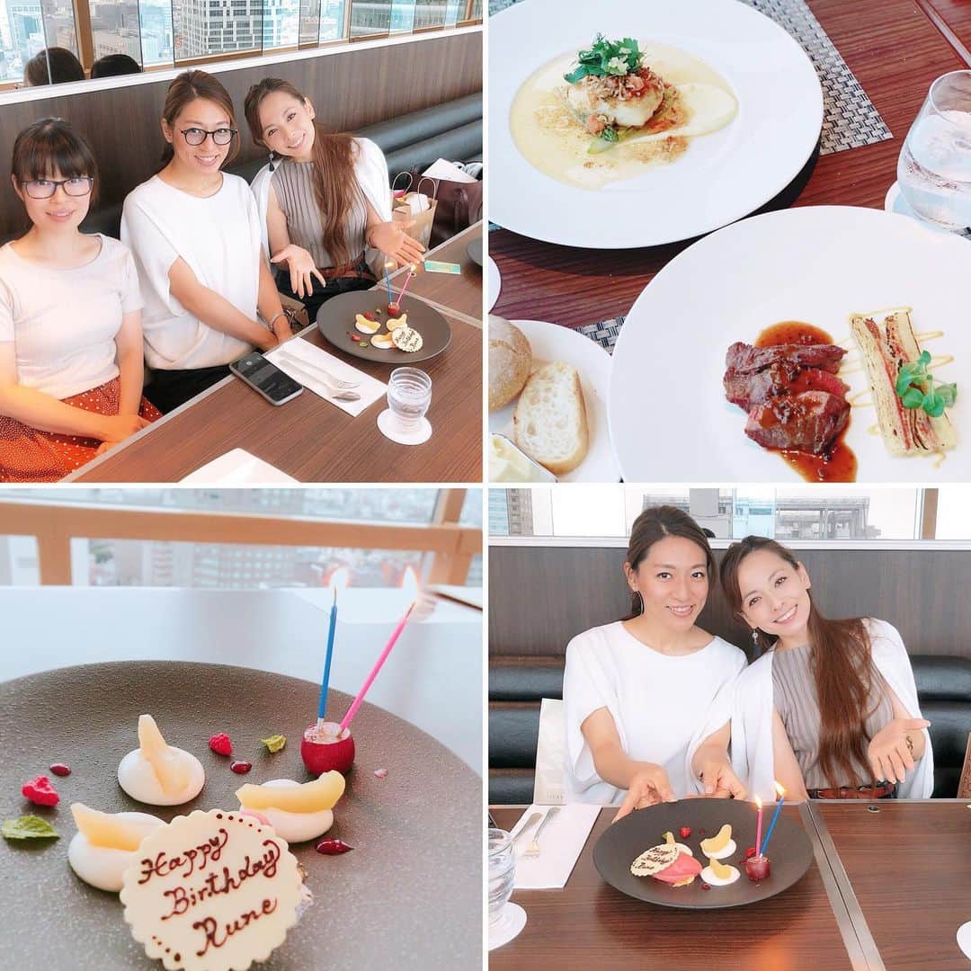 のインスタグラム：「お祝い続き…♡ Happy Birthday RUNE ♡  この2人といる時間が 自分らしくいられて好き。  #loveislove  #happy #birthday #instagood #instahappy #goodtimes #bestfriends #love #親友 #バースデー #ランチ会 #個性バラバラ #好きなこと好きなように #リラックスできる友 #休日 #充実 #良い時間 #渋谷グルメ #大人ランチ #ホテルランチ #高層階 #ナイスビュー」