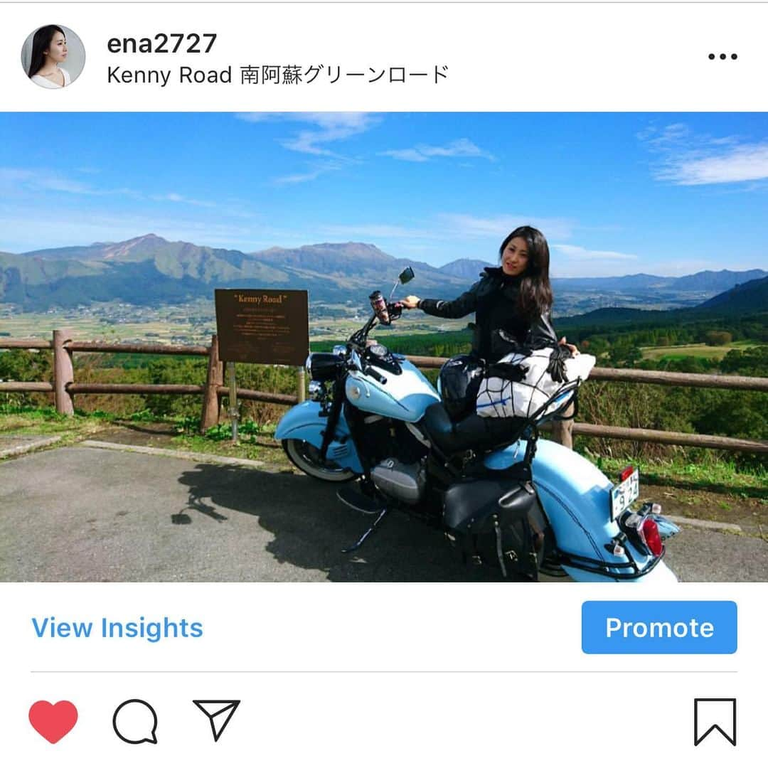 宇田恵菜さんのインスタグラム写真 - (宇田恵菜Instagram)「We’ve been together for 6years♡ イザベラが相棒になって6年。本日から7年目です！！！ながーい！！ #恵菜バイク を見て軌跡をたどれ！ 出会った日の事、鮮明に覚えすぎてて、あの日出会うべくしてイザベラには出会ったと思う。 大型免許持ってるけど、やぱ私はイザベラが大好きやし、彼女以上にゴージャスで凛としてる車体はないし、彼女に似合うのは僭越ながら私しかいないと思う。 6年前納車した私の写真をみると、まだまだ乗りこなせてない感。笑 やけど今はこなれて、イキって東京で乗り回せてるわ❤️笑 バイクが好きやけど、どっちかというと乗るん好きで乗りながら歌ってツーリングするんが好きで、バイクにさほど詳しくないけど笑。乗り回ることは大好きです。5歳からバイクに乗る！絶対買う！て思ってた。ありがたいことに、バイクのお仕事もさせてもろて、イザベラが縁をくれよんかもね！ これからも、楽しもうね！イザベラに出会えてよかったよー！愛でしかないよー！私の癒しでいてくれてありがとう💕 ------------------------- #motorbike #motorcycle #drifter #vulcan #mybike #ridding #womanrider #vulcandrifter #kawasaki #rider #バイク #バルカン #ドリフター #イザベラ #女性ライダー #バイカー #マイバイク  #kawasakivulcan #kawasakigirl #バルカンドリフター  #えなイズム #ソロツーリング #恵菜バイク #バイク女子 #カワサキ女子 #バイク好き #バイク納車」6月30日 20時51分 - ena2727