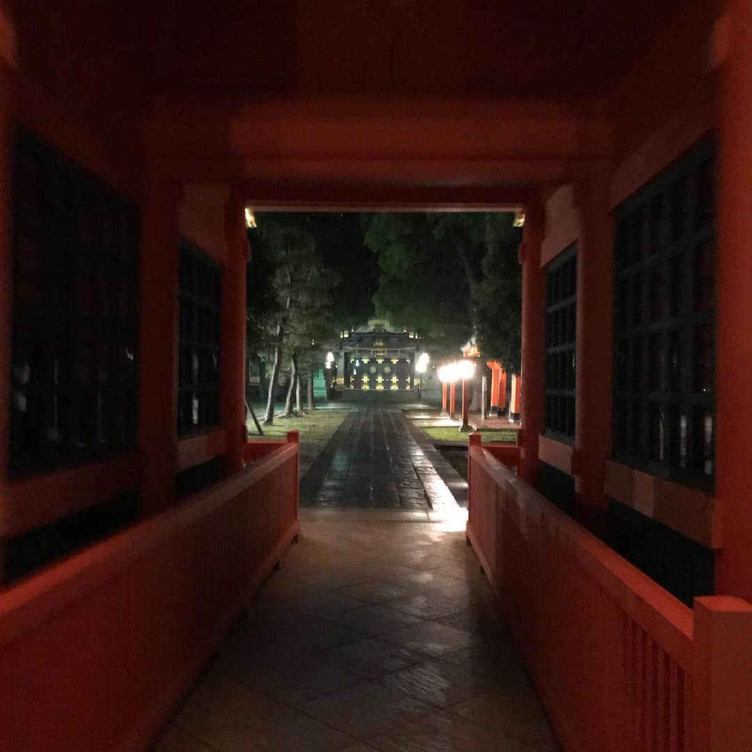 兼田恵さんのインスタグラム写真 - (兼田恵Instagram)「灯籠がわたしを呼んでいたのでつい入ってしまった夜の穴八幡宮さま ときめきではぁはぁしました  #灯籠 #神社 #夜の神社 #ときめきしかない」6月30日 21時38分 - earl_megu