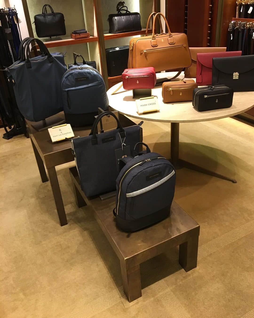 ウォントのインスタグラム：「The @brucepask x WANT Les Essentiels  collaboration at Bergdorf Goodman.  @goodmans #bergdorfgoodman #bergdorfs #fashion」