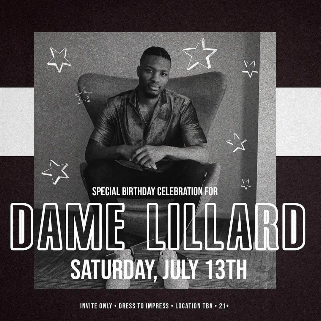 デイミアン・リラードのインスタグラム：「The party is in Portland ... DM @dejonlloyd4 or @jrdup21 to get on the list and get the location!」
