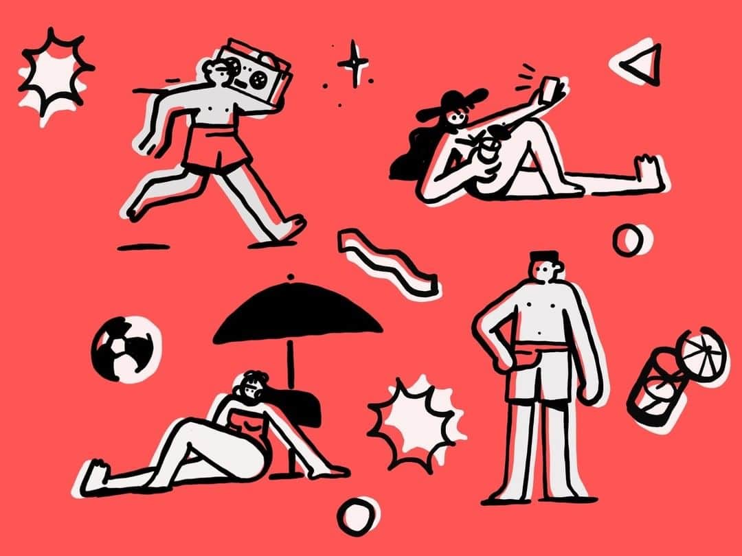 Dribbbleさんのインスタグラム写真 - (DribbbleInstagram)「"The Beach is not always a place...it's a feeling" Live in the sunshine by @harlygram for @zajno⠀ ⠀ #dribbble #dribbblers #design #illustration #beachtime」7月1日 7時30分 - dribbble