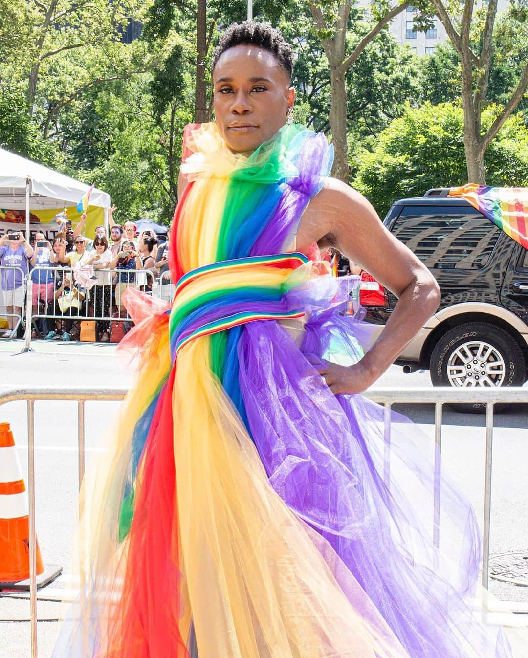 Just Jaredさんのインスタグラム写真 - (Just JaredInstagram)「@theebillyporter rocks a custom @csiriano gown at World Pride where his @poseonfx costars @mjrodriguez7 @indyamoore and @dominiquet.a.r.jackson served as Grand Marshals of the parade! #BillyPorter #IndyaMoore #MJRodriguez #DominiqueJackson #Pose #WorldPride Photos: Getty」7月1日 10時08分 - justjared