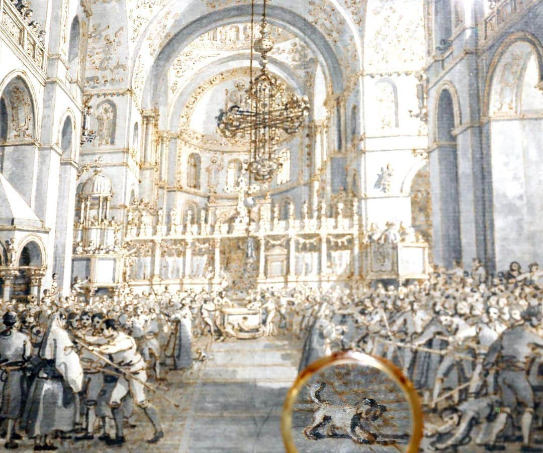 サザビーズさんのインスタグラム写真 - (サザビーズInstagram)「Among the finest drawings #Canaletto ever made, this is one of twelve celebrated depictions of the ceremonies and festival of Doges, the majority of which are now in museums around the world. A masterpiece in the art of perspective, the drawing is also full of fun and lively detail, with guards holding back the crowds to clear a path for the approaching Doge as people jostle for a good view. One creature, though, isn’t keen to stand in line… can you spot what it is? #sothebysmasters」7月1日 21時35分 - sothebys