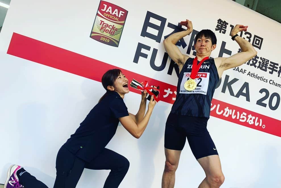 高山峻野さんのインスタグラム写真 - (高山峻野Instagram)「日本選手権 13秒36(-0.6)で優勝しました🥇 たくさんのご声援ありがとうございました！ 次も頑張ります！  #110mh」7月1日 18時43分 - shunya.takayama