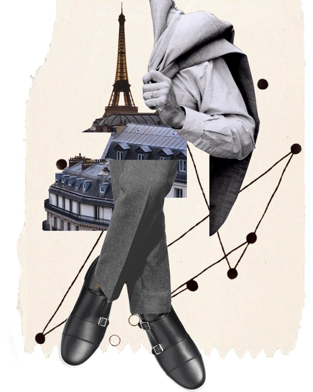 のインスタグラム：「Pour les costumes et les jeans, la ville et le bord de mer.  __  Double trouble. #JMWeston #Sneaker #Shoes #Paris #Summer Artwork @elisa_valenzuelaa」