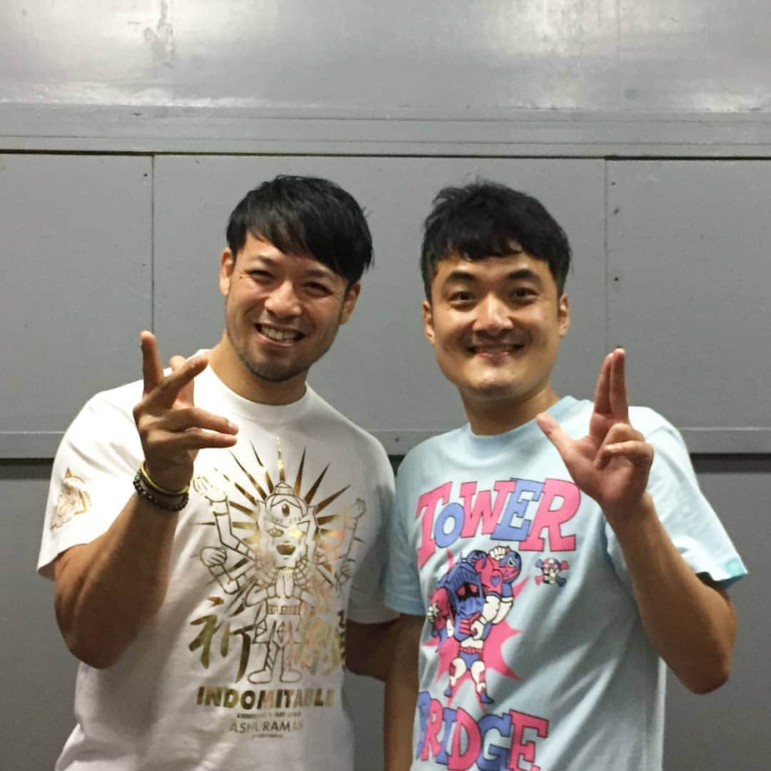 青木泰寛のインスタグラム：「ありがとうございました！ 終わってから会場で本番より飲みました😂  #noah_ghc #運命のドロップキック #エルカブキ #潮崎豪」