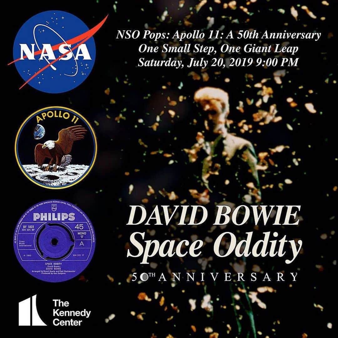 イマン・アブドゥルマジドさんのインスタグラム写真 - (イマン・アブドゥルマジドInstagram)「#rp @davidbowie NEW SPACE ODDITY VIDEO AT NASA EVENT “Planet Earth is blue...” A new David Bowie video for the 1969 breakthrough single Space Oddity will be premiered at a NASA event at The Kennedy Center in Washington on 20th July.  The premiere will commemorate 50 years since Apollo 11 landed on the Moon, as well as the 50th anniversary of Space Oddity’s original release.  The video features footage of David Bowie performing Space Oddity at his 50th birthday concert at Madison Square Garden in 1997 (directed by Tim Pope), married to footage shot and directed by Eduaord Lock (the founder and choreographer of the Montreal dance troupe La La La Human Steps), for the onscreen back drop of Bowie’s 1990 Sound & Vision tour.  Go here for the full press release and ticket link: https://smarturl.it/SpaceOddityNASAevent (Temp link on main page)  #SpaceOddity50」7月2日 0時59分 - the_real_iman