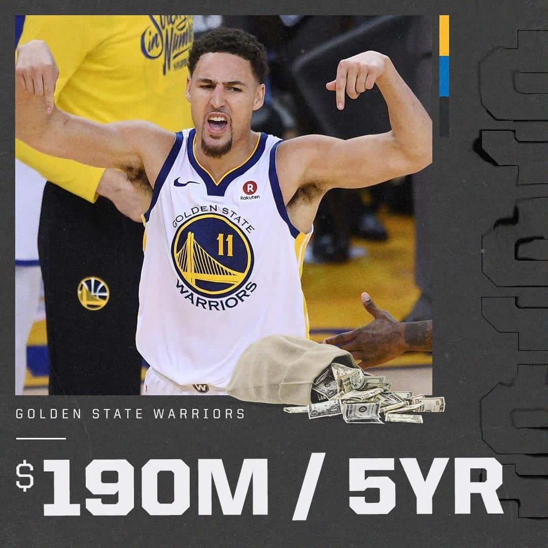 espnさんのインスタグラム写真 - (espnInstagram)「Klay is staying in the Bay 💰 (First reported by the San Francisco Chronicle, confirmed by @ramonashelburne)」7月2日 2時02分 - espn
