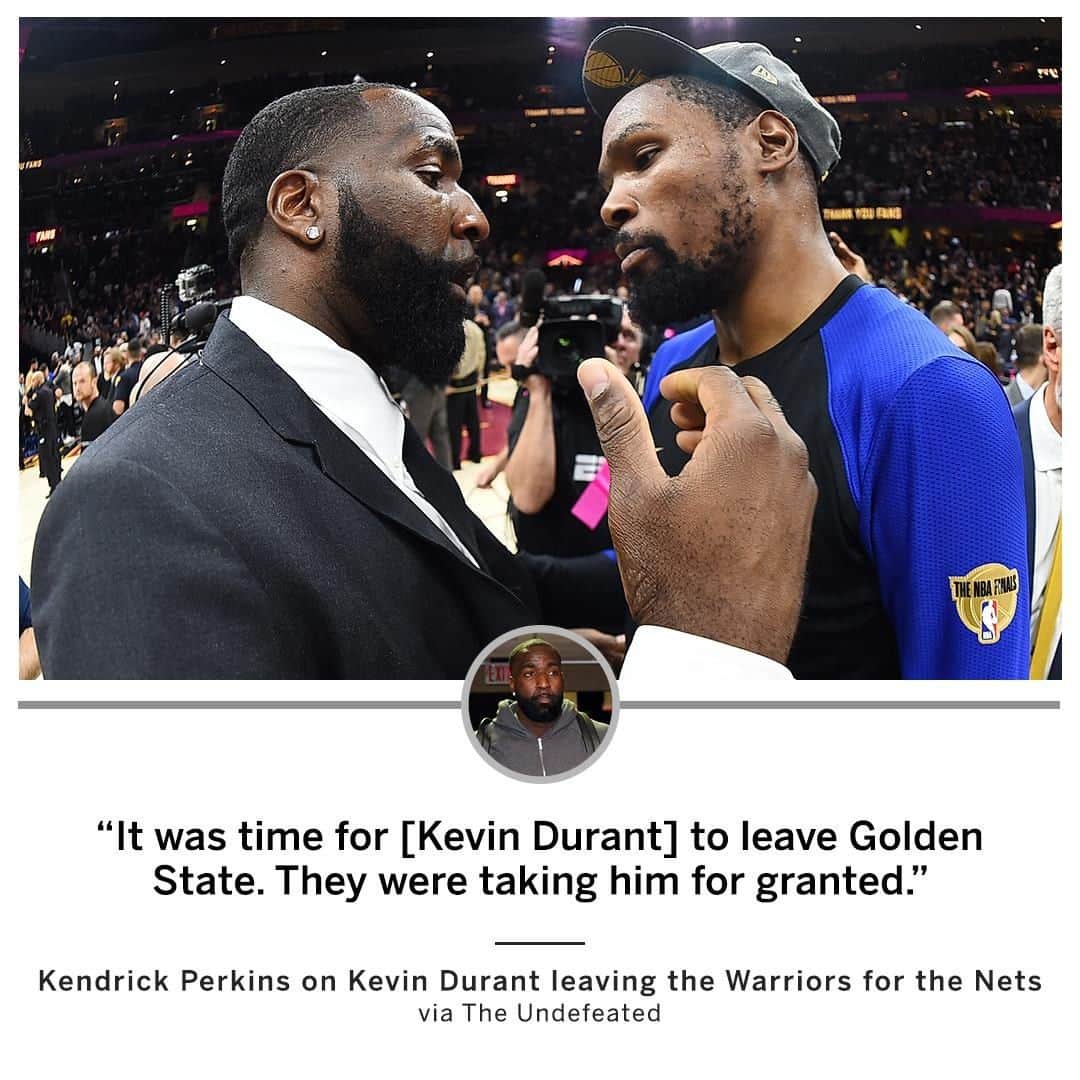 espnさんのインスタグラム写真 - (espnInstagram)「Kendrick Perkins thought there was good reason for KD to leave Golden State. (via @undefeatedespn)」7月2日 2時34分 - espn