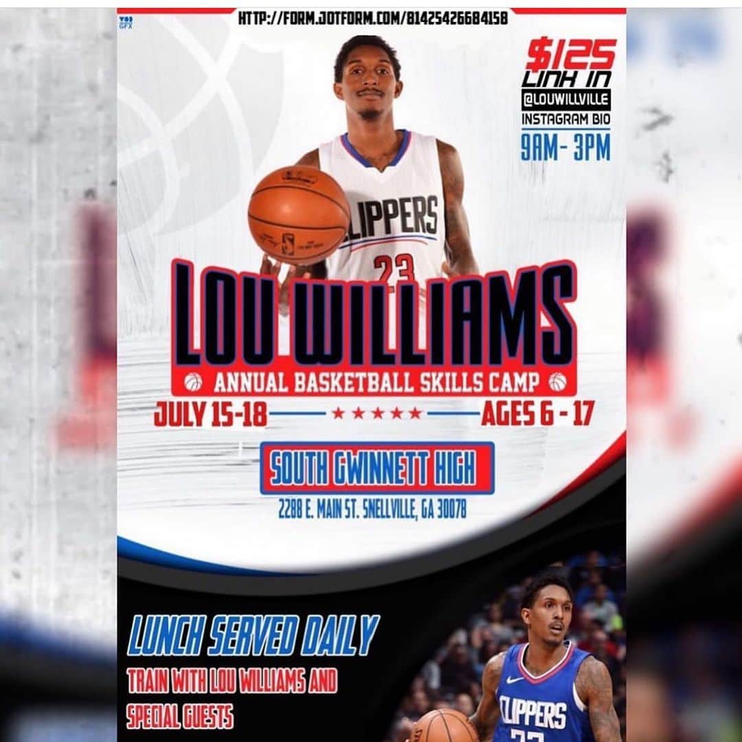 のインスタグラム：「Annual basketball camp July 15th. Links in my bio!!!! Sign me up parents」