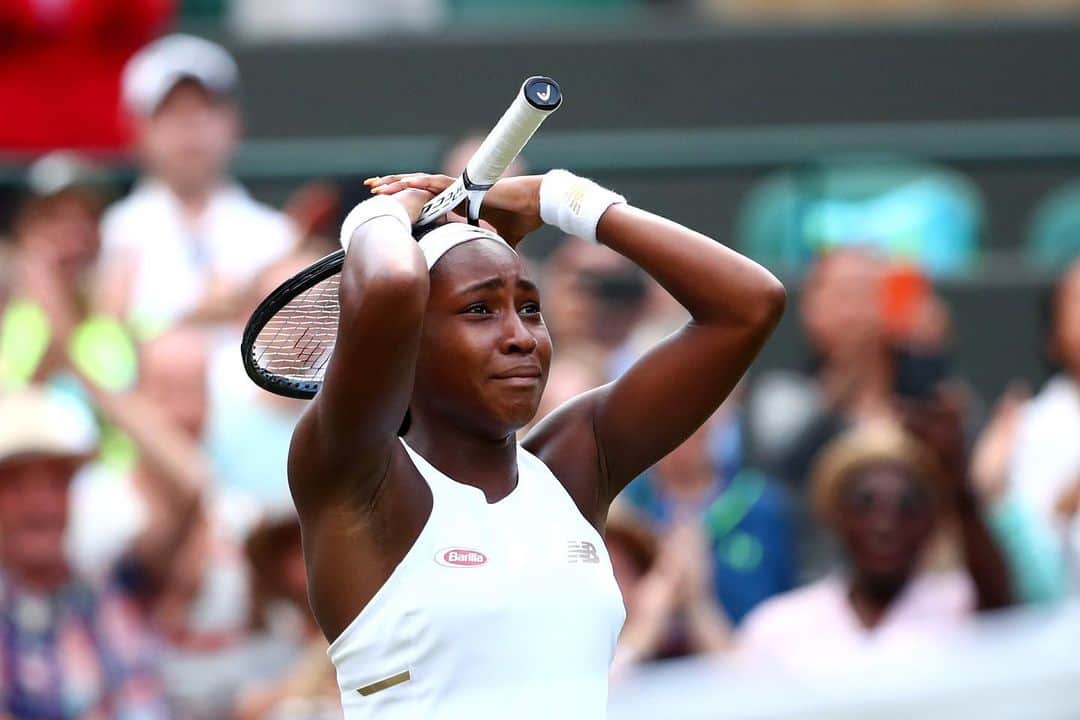 WTA（女子テニス協会）さんのインスタグラム写真 - (WTA（女子テニス協会）Instagram)「Remember the name, @cocogauff! 🙏🤩 A historical moment at @wimbledon! 🎾」7月2日 3時49分 - wta