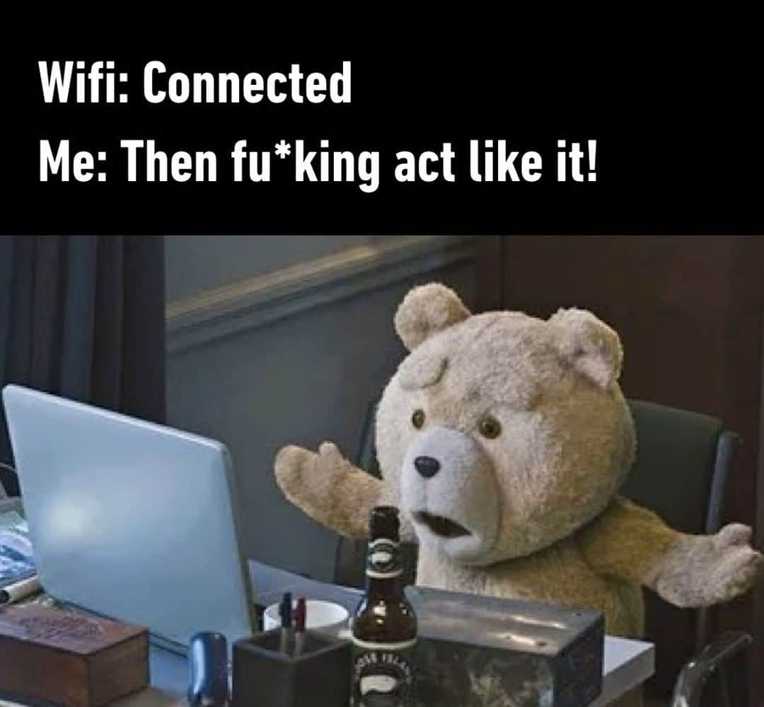 9GAGさんのインスタグラム写真 - (9GAGInstagram)「The exclamation mark on the Wifi symbol gives me anxiety⠀ #ted #wifi #internet #computer #9gag」7月2日 4時01分 - 9gag